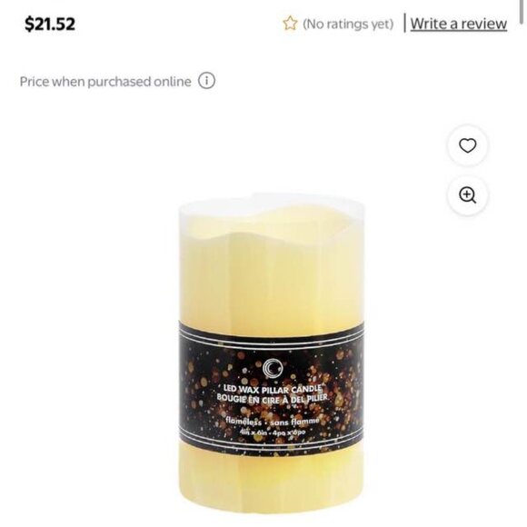 Led Wave Top Unscented Ivory Candle With Timer - Picture 2 of 5